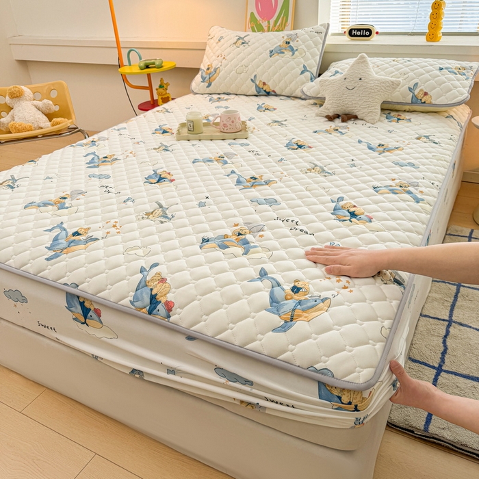 91家纺网 家纺一手货源 找家纺 （总）爱思凯家纺 2025新款水洗棉夹棉单床笠 床笠单件