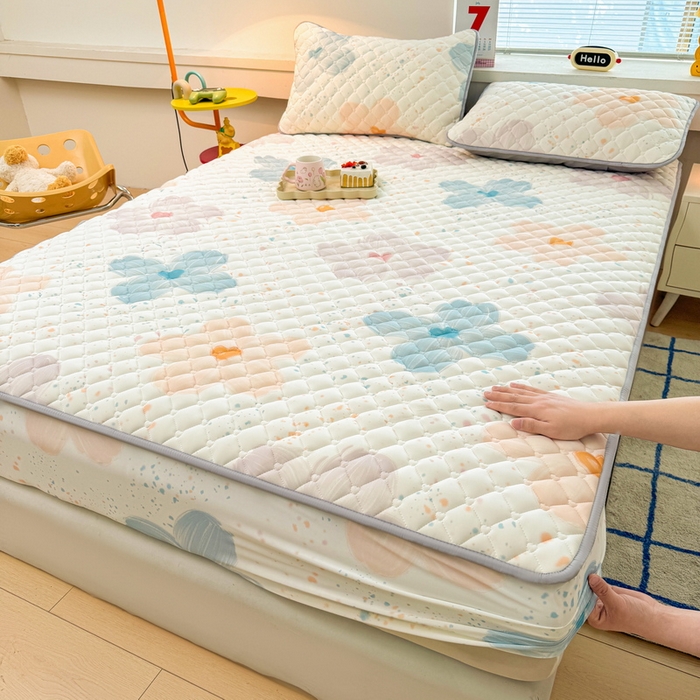 91家纺网 家纺一手货源 找家纺 （总）爱思凯家纺 2025新款水洗棉夹棉单床笠 床笠单件