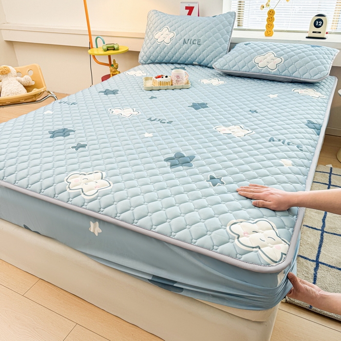 91家纺网 家纺一手货源 找家纺 （总）爱思凯家纺 2025新款水洗棉夹棉单床笠 床笠单件