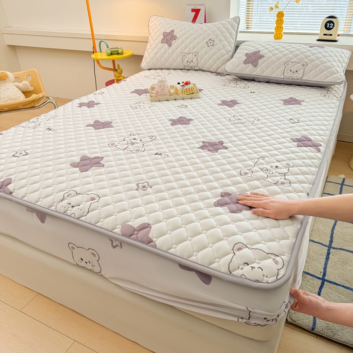 91家纺网 家纺一手货源 找家纺 （总）爱思凯家纺 2025新款水洗棉夹棉单床笠 床笠单件