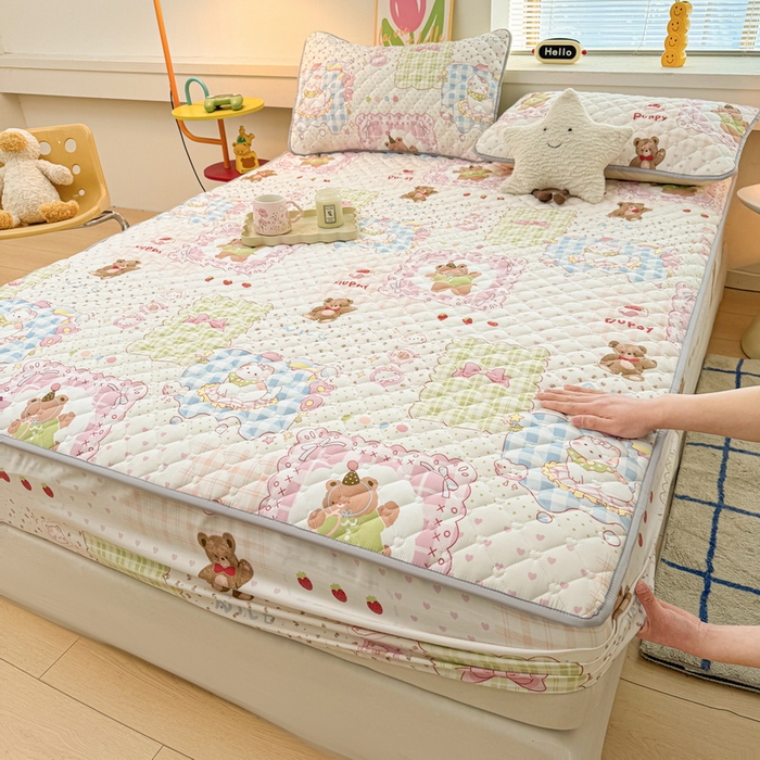 91家纺网 家纺一手货源 找家纺 （总）爱思凯家纺 2025新款水洗棉夹棉单床笠 床笠单件