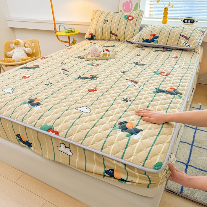 91家纺网 家纺一手货源 找家纺 （总）爱思凯家纺 2025新款水洗棉夹棉单床笠 床笠单件