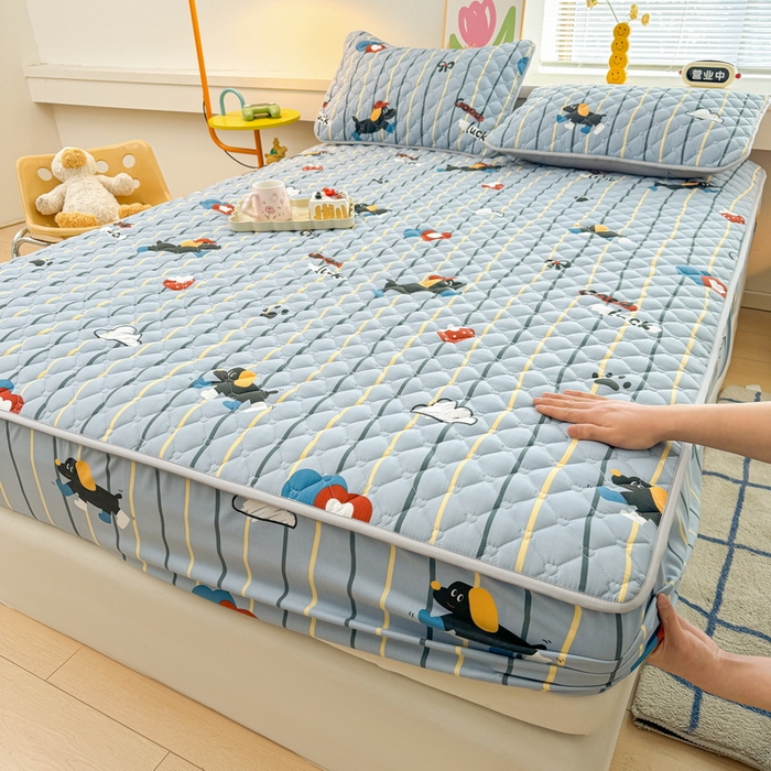 91家纺网 家纺一手货源 找家纺 （总）爱思凯家纺 2025新款水洗棉夹棉单床笠 床笠单件