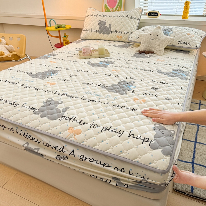 91家纺网 家纺一手货源 找家纺 （总）爱思凯家纺 2025新款水洗棉夹棉单床笠 床笠单件