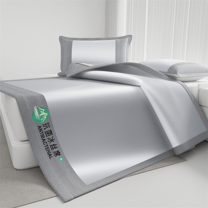 爱宝被业 2025新款亲肤凉感抗菌冰丝凉席席子 轻银灰