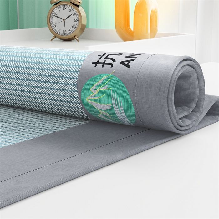 91家纺网 家纺一手货源 找家纺 爱宝被业 2025新款亲肤凉感抗菌冰丝凉席席子 雾云绿