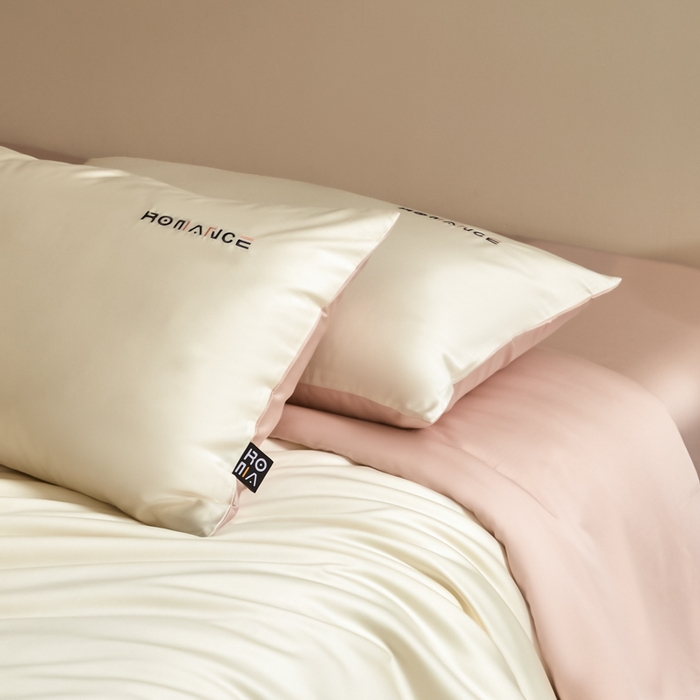 91家纺网 家纺一手货源 找家纺 618家纺 2025新款A类全棉60S100支纯棉长绒棉四件套系列 简爱白桃