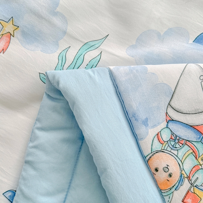 91家纺网 家纺一手货源 找家纺 优卡迪家纺馆 【下载文件夹包含买家秀】2025春夏新款针织棉双层纱夏被夏凉被空调被四件套 遨游