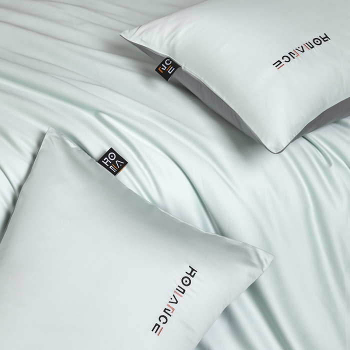 91家纺网 家纺一手货源 找家纺 618家纺 2025新款A类全棉60S100支纯棉长绒棉四件套系列 简爱蓝灰