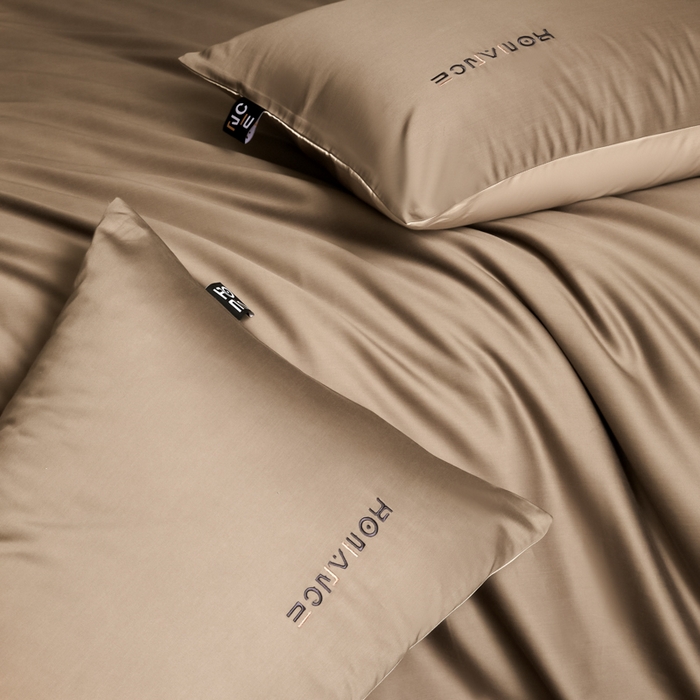 91家纺网 家纺一手货源 找家纺 618家纺 2025新款A类全棉60S100支纯棉长绒棉四件套系列 简爱米棕