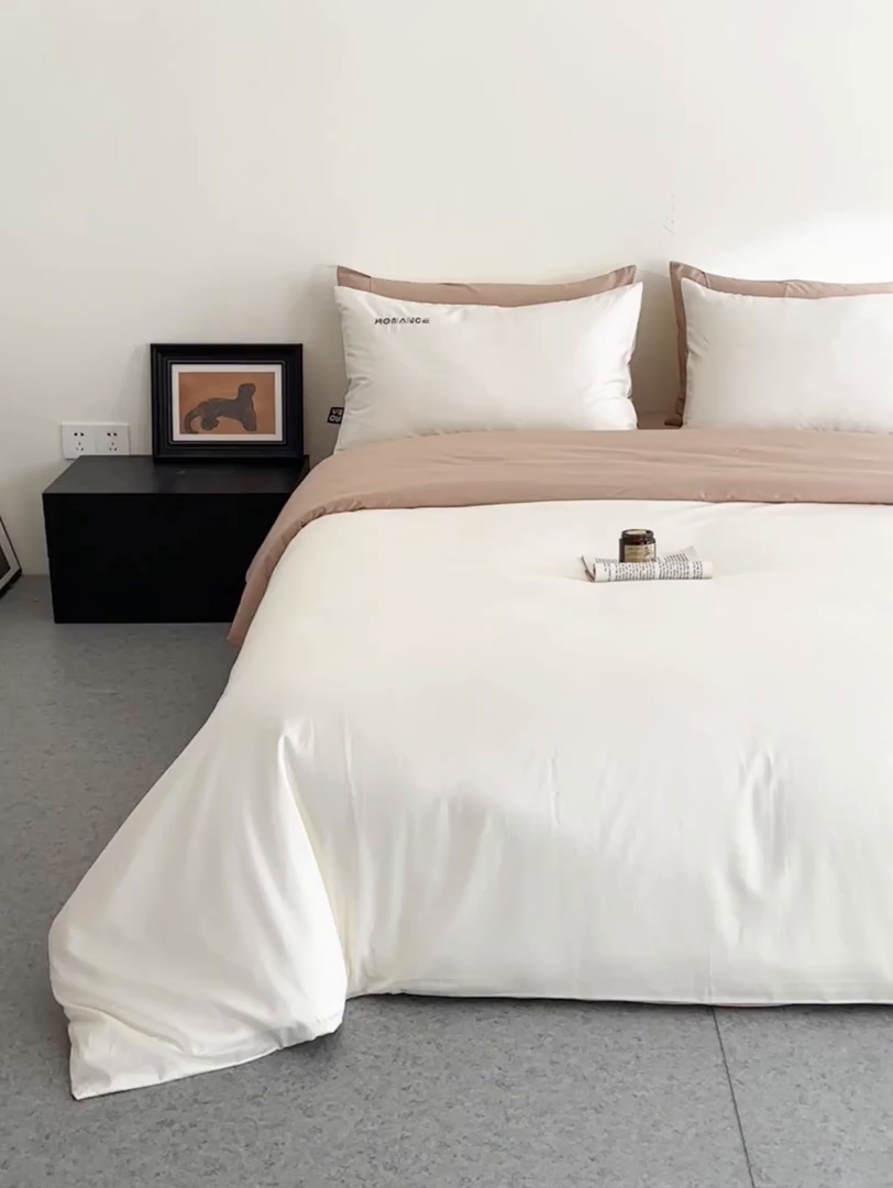 91家纺网 家纺一手货源 找家纺 618家纺 2025新款A类全棉60S100支纯棉长绒棉四件套系列 简爱米咖