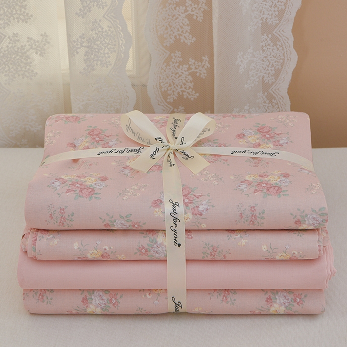 91家纺网 家纺一手货源 找家纺 乐窝家纺仓储 2025新款A类母婴级有氧全棉纯棉双层纱纯棉印花四件套 安娜