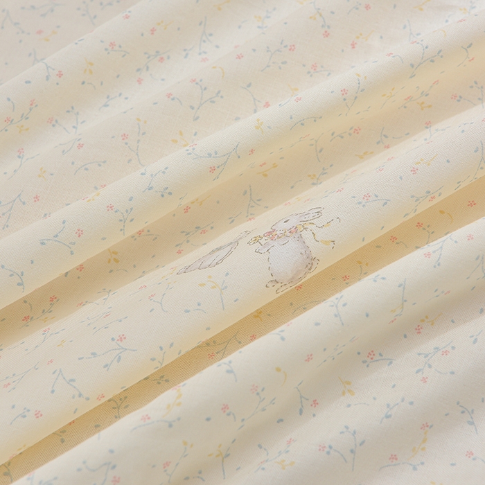 91家纺网 家纺一手货源 找家纺 乐窝家纺仓储 2025新款A类母婴级有氧全棉纯棉双层纱纯棉印花四件套 欢乐兔