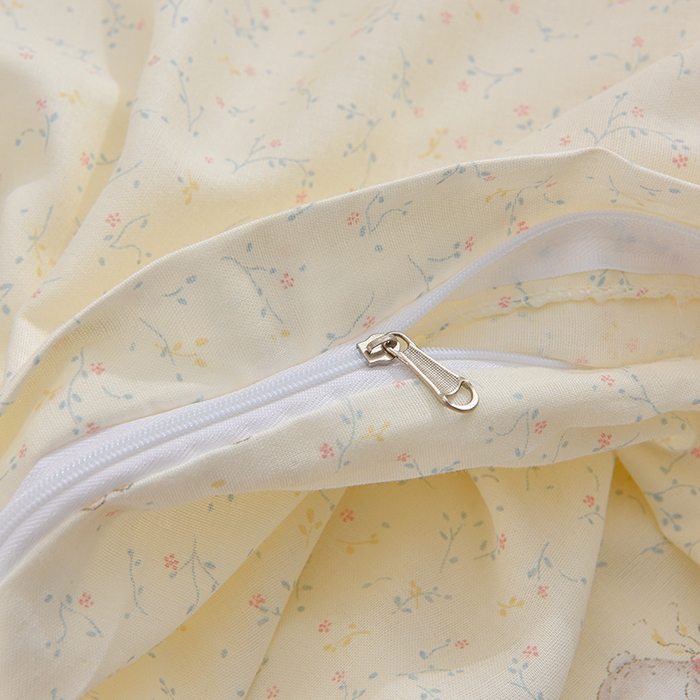 91家纺网 家纺一手货源 找家纺 乐窝家纺仓储 2025新款A类母婴级有氧全棉纯棉双层纱纯棉印花四件套 欢乐兔