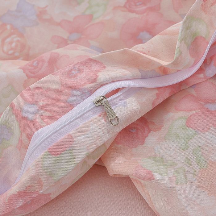 91家纺网 家纺一手货源 找家纺 乐窝家纺仓储 2025新款A类母婴级有氧全棉纯棉双层纱纯棉印花四件套 颜花朝