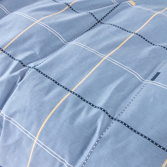 91家纺网 家纺一手货源 找家纺  提供买家秀爆款花型不断货）2025新款全棉AB版13372学生宿舍印花三件套双面纯棉床单款上下铺单人 菲扬-蓝