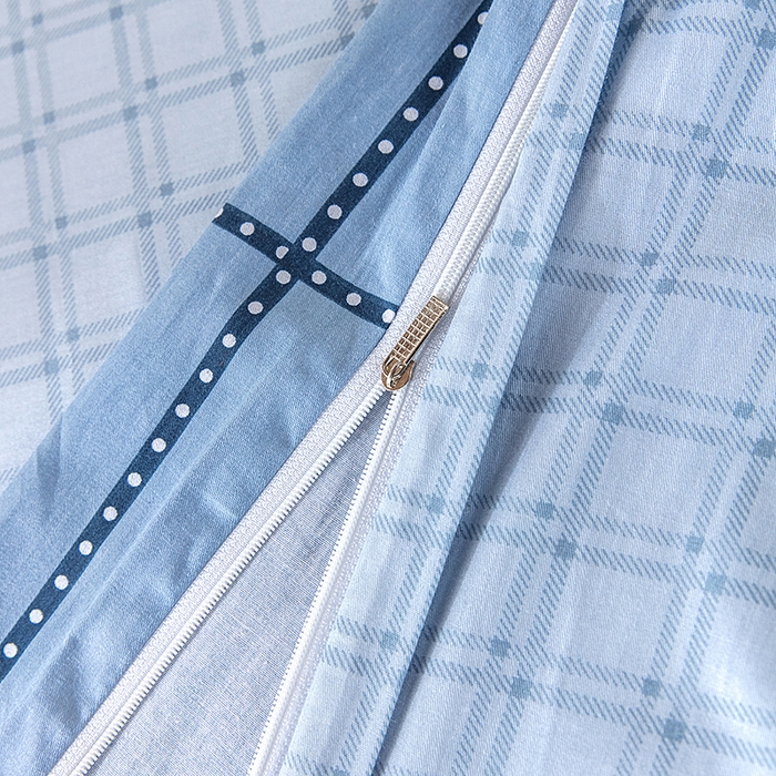 91家纺网 家纺一手货源 找家纺  提供买家秀爆款花型不断货）2025新款全棉AB版13372学生宿舍印花三件套双面纯棉床单款上下铺单人 菲扬-蓝