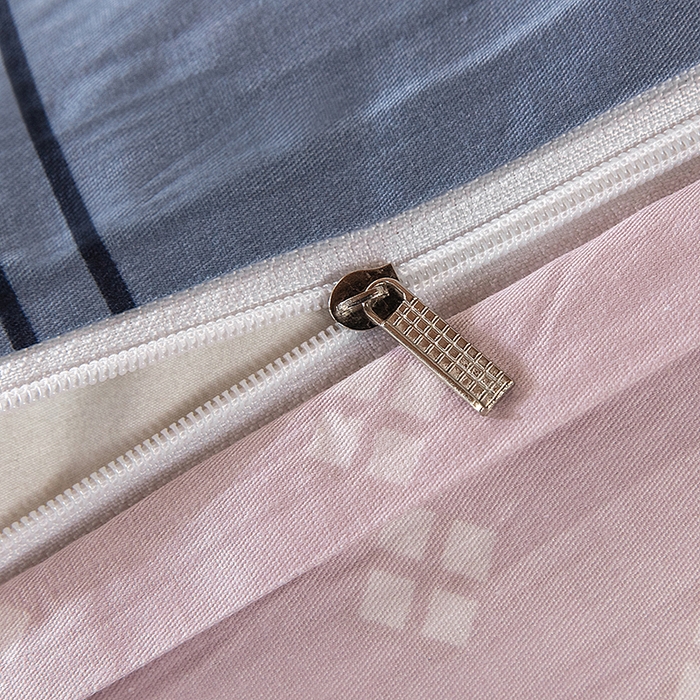 91家纺网 家纺一手货源 找家纺  提供买家秀爆款花型不断货）2025新款全棉AB版13372学生宿舍印花三件套双面纯棉床单款上下铺单人 卡特-蓝