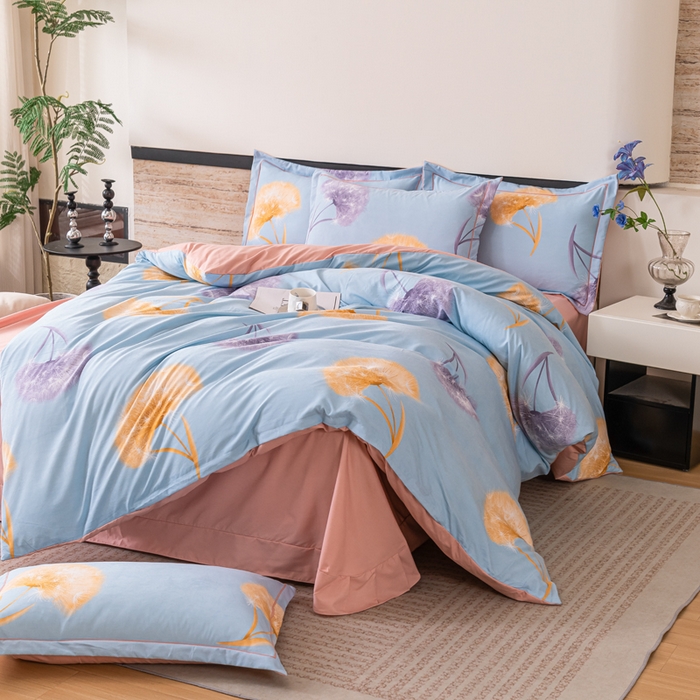 91家纺网 家纺一手货源 找家纺 （总）巧格家纺 2025爆款超柔云朵棉双层纱四件套不起球不掉色床裙款