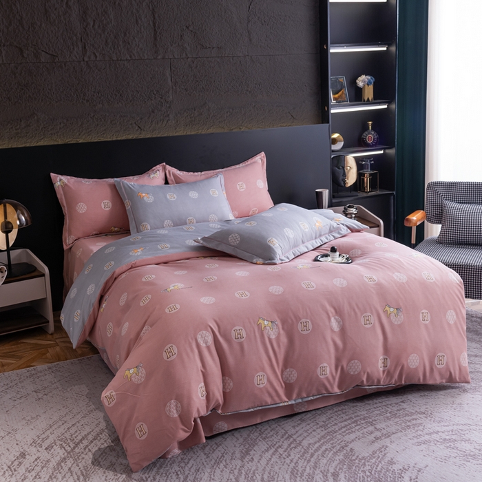 91家纺网 家纺一手货源 找家纺 （总）巧格家纺 2025爆款超柔云朵棉双层纱四件套不起球不掉色床裙款