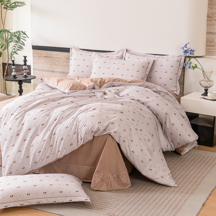 91家纺网 家纺一手货源 找家纺 （总）巧格家纺 2025爆款超柔云朵棉双层纱四件套不起球不掉色床裙款