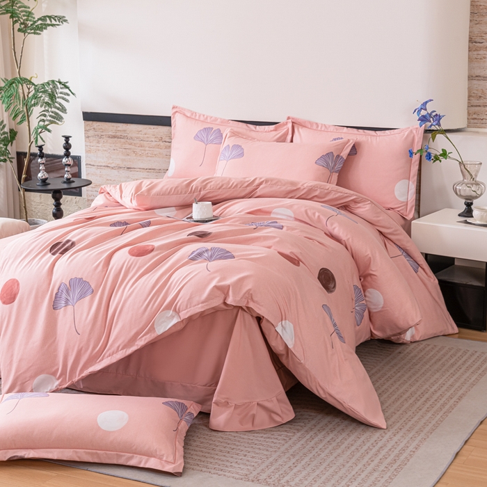 91家纺网 家纺一手货源 找家纺 （总）巧格家纺 2025爆款超柔云朵棉双层纱四件套不起球不掉色床裙款