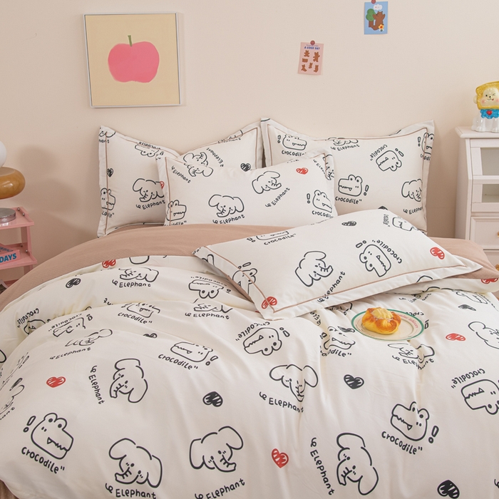 91家纺网 家纺一手货源 找家纺 （总）巧格家纺 2025爆款超柔云朵棉双层纱四件套不起球不掉色床裙款