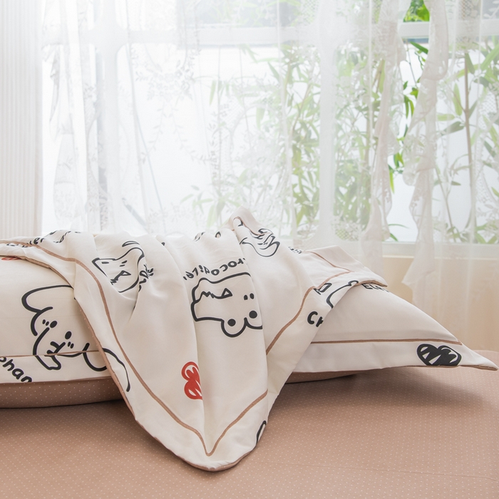 91家纺网 家纺一手货源 找家纺 （总）巧格家纺 2025爆款超柔云朵棉双层纱四件套不起球不掉色床裙款