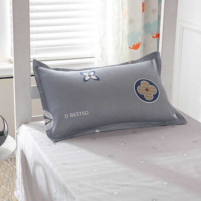 91家纺网 家纺一手货源 找家纺  提供买家秀爆款花型不断货）2025新款全棉AB版13372学生宿舍印花三件套双面纯棉床单款上下铺单人 维乐-灰