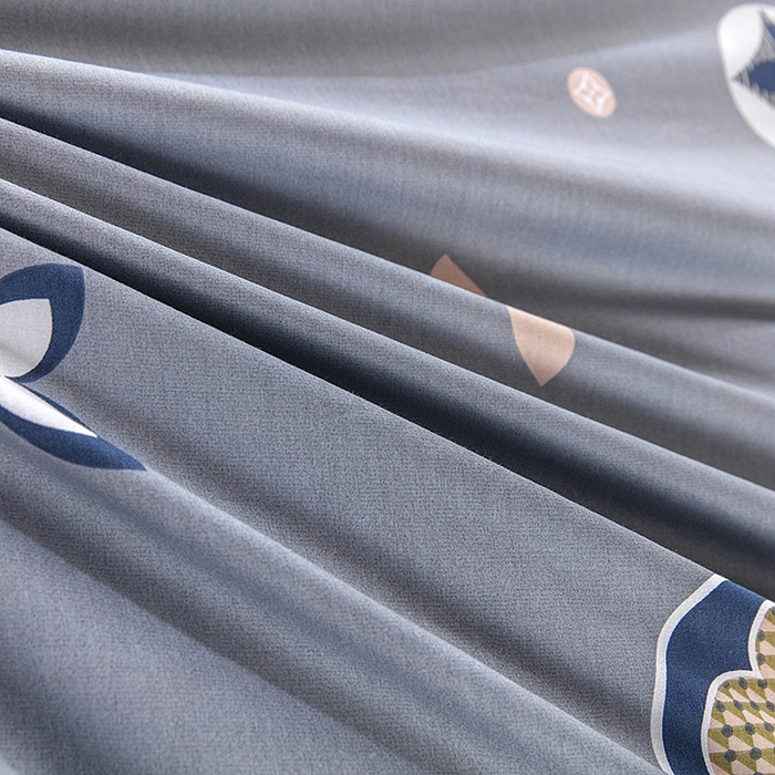 91家纺网 家纺一手货源 找家纺  提供买家秀爆款花型不断货）2025新款全棉AB版13372学生宿舍印花三件套双面纯棉床单款上下铺单人 维乐-灰