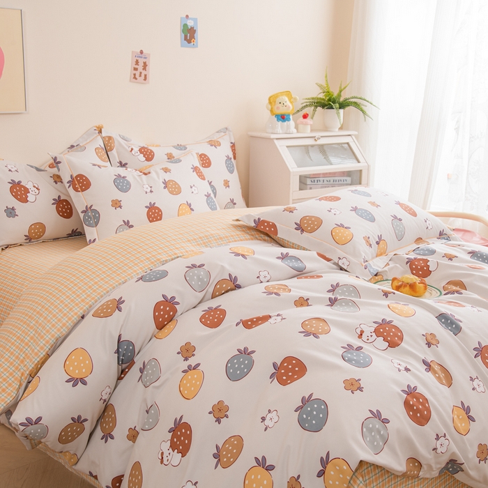 91家纺网 家纺一手货源 找家纺 巧格家纺 2025爆款超柔云朵棉双层纱四件套不起球不掉色床裙款 可可奈-米