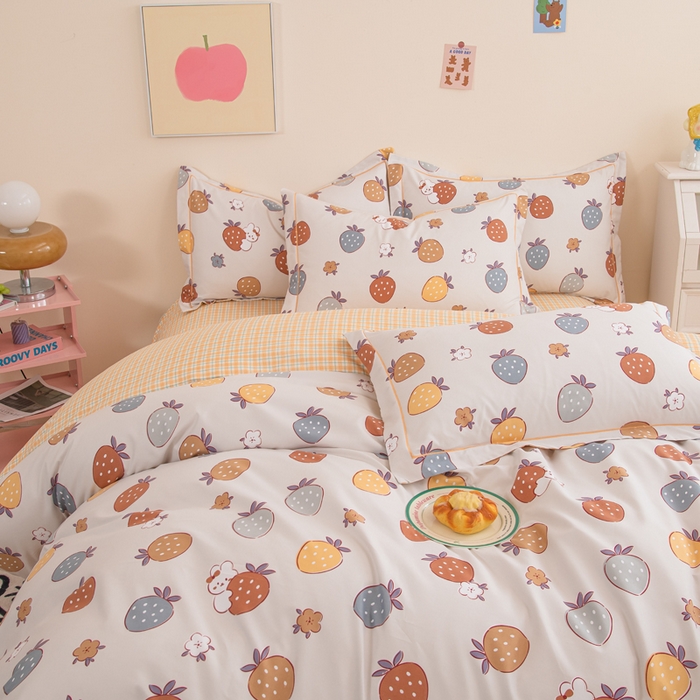 91家纺网 家纺一手货源 找家纺 巧格家纺 2025爆款超柔云朵棉双层纱四件套不起球不掉色床裙款 可可奈-米