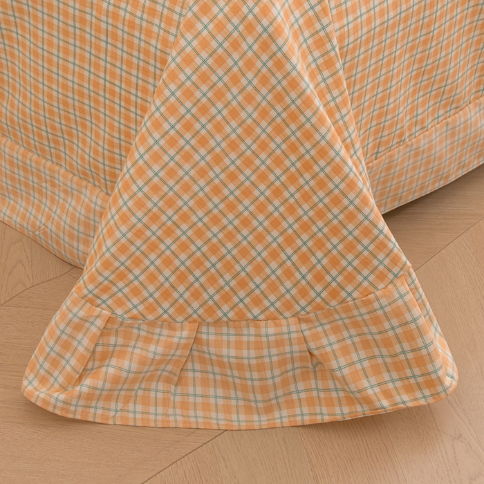 91家纺网 家纺一手货源 找家纺 巧格家纺 2025爆款超柔云朵棉双层纱四件套不起球不掉色床裙款 可可奈-米