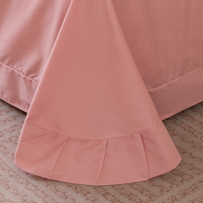 91家纺网 家纺一手货源 找家纺 巧格家纺 2025爆款超柔云朵棉双层纱四件套不起球不掉色床裙款 安妮宝贝-米