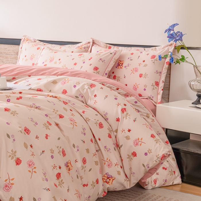 91家纺网 家纺一手货源 找家纺 巧格家纺 2025爆款超柔云朵棉双层纱四件套不起球不掉色床裙款 安妮宝贝-米