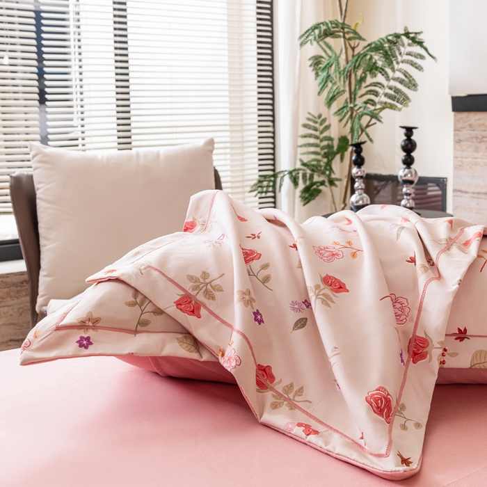 91家纺网 家纺一手货源 找家纺 巧格家纺 2025爆款超柔云朵棉双层纱四件套不起球不掉色床裙款 安妮宝贝-米