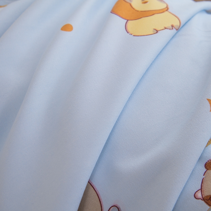 91家纺网 家纺一手货源 找家纺 巧格家纺 2025爆款超柔云朵棉双层纱四件套不起球不掉色床裙款 卡皮巴拉-蓝