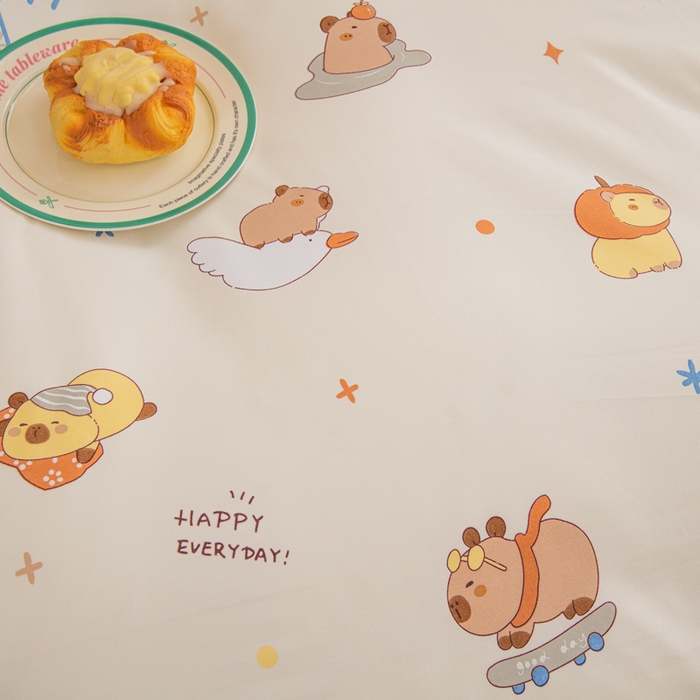 91家纺网 家纺一手货源 找家纺 巧格家纺 2025爆款超柔云朵棉双层纱四件套不起球不掉色床裙款 卡皮巴拉-米