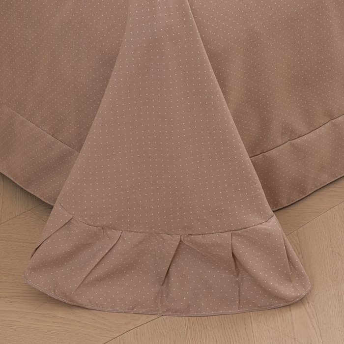 91家纺网 家纺一手货源 找家纺 巧格家纺 2025爆款超柔云朵棉双层纱四件套不起球不掉色床裙款 梦幻联动-咖