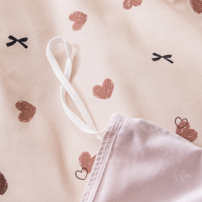 91家纺网 家纺一手货源 找家纺 巧格家纺 2025爆款超柔云朵棉双层纱四件套不起球不掉色床裙款 心心念念-咖