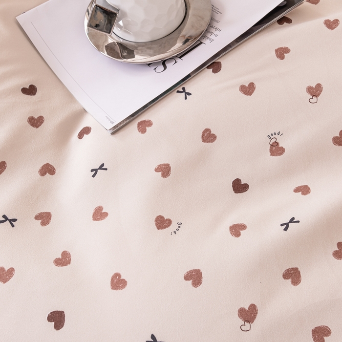 91家纺网 家纺一手货源 找家纺 巧格家纺 2025爆款超柔云朵棉双层纱四件套不起球不掉色床裙款 心心念念-咖