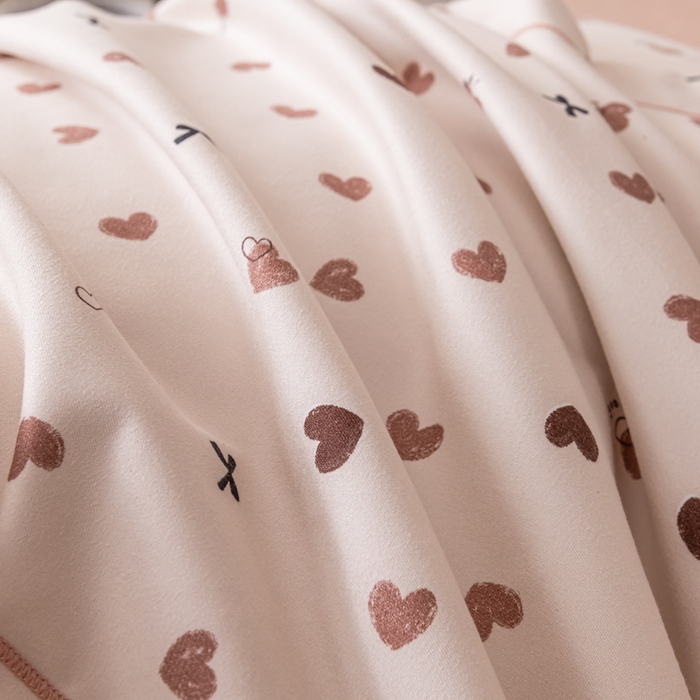 91家纺网 家纺一手货源 找家纺 巧格家纺 2025爆款超柔云朵棉双层纱四件套不起球不掉色床裙款 心心念念-咖