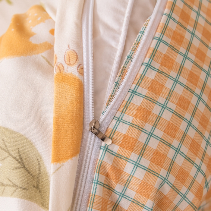 91家纺网 家纺一手货源 找家纺 巧格家纺 2025爆款超柔云朵棉双层纱四件套不起球不掉色床裙款 杨枝甘露-黄