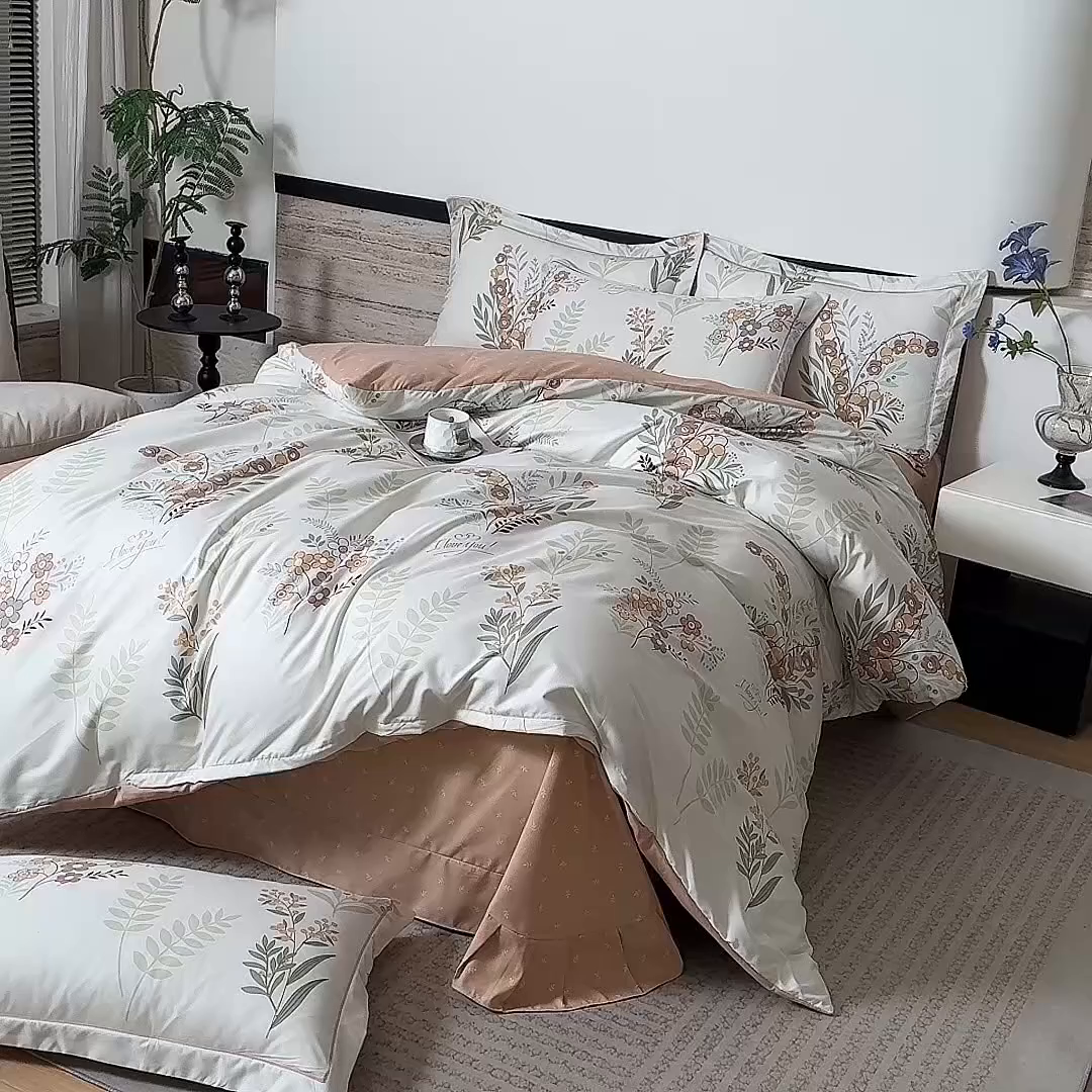 91家纺网 家纺一手货源 找家纺 （总）巧格家纺 2025爆款超柔云朵棉双层纱四件套不起球不掉色床裙款