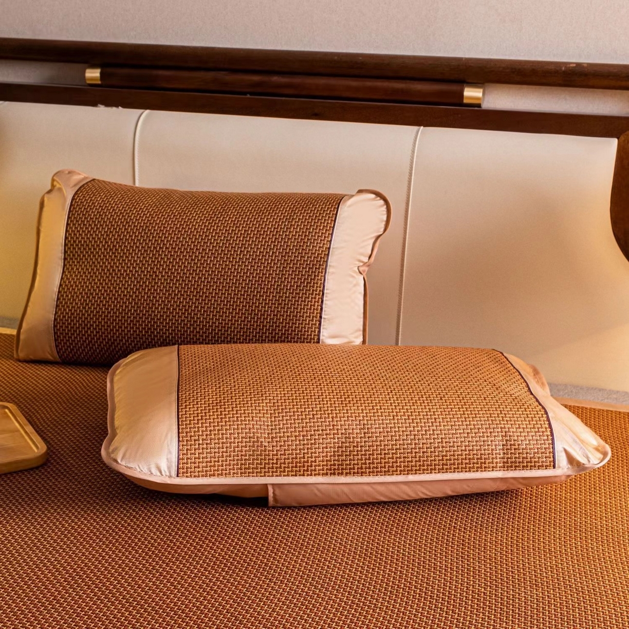 91家纺网 家纺一手货源 找家纺 （总）梵希良品家纺 2025新款艾草加厚藤席夏季双人席子可折叠凉席