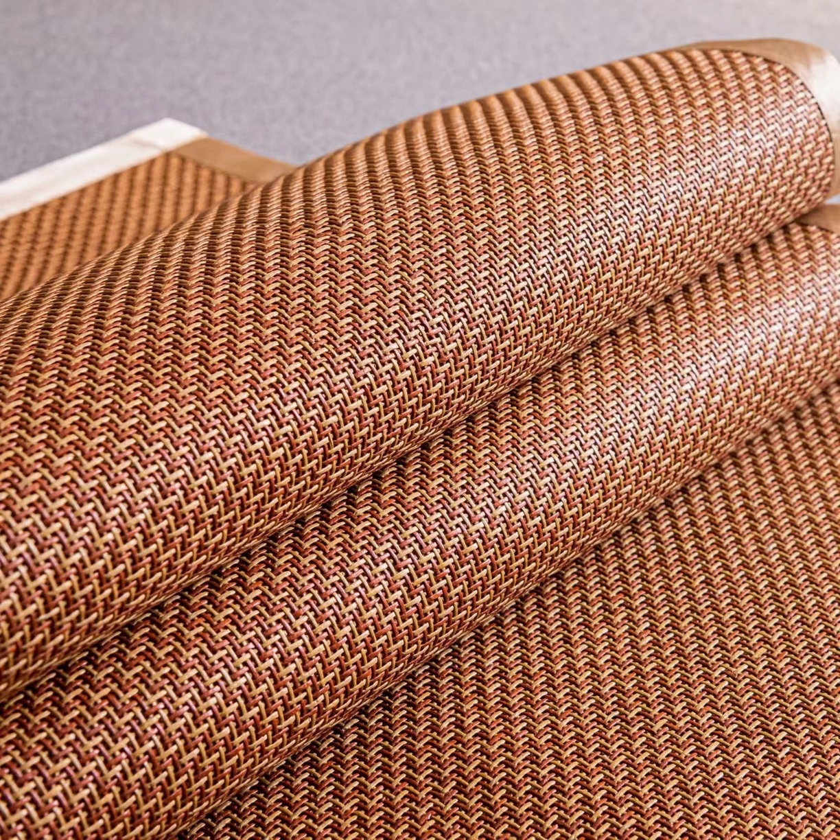 91家纺网 家纺一手货源 找家纺 梵希良品家纺 2025新款艾草加厚藤席夏季双人席子可折叠凉席 艾草步步高升