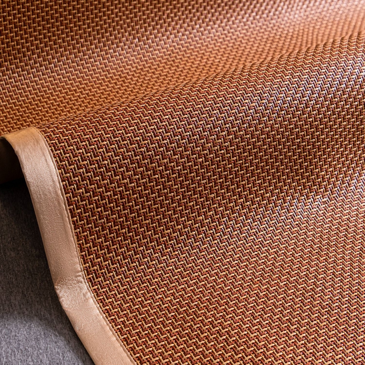 91家纺网 家纺一手货源 找家纺 梵希良品家纺 2025新款艾草加厚藤席夏季双人席子可折叠凉席 艾草步步高升