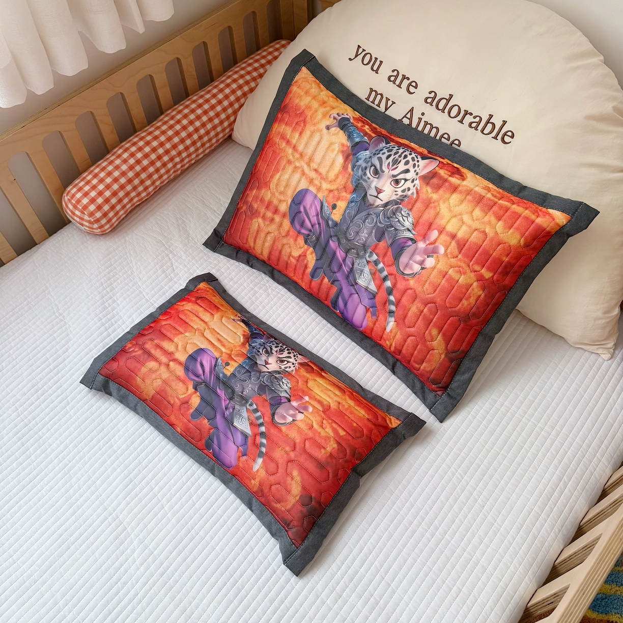 91家纺网 家纺一手货源 找家纺 （总）纽乐家纺 2025新款卡通5D数码印花哪吒周边儿童冰丝乳胶凉枕枕套枕芯