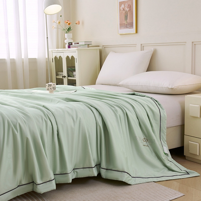 91家纺网 家纺一手货源 找家纺 （总）紫乐家纺 2025新款A类60新疆长绒棉纯色夏被大豆纤维夏凉被空调被被子被芯