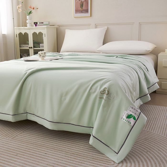 91家纺网 家纺一手货源 找家纺 （总）紫乐家纺 2025新款A类60新疆长绒棉纯色夏被大豆纤维夏凉被空调被被子被芯